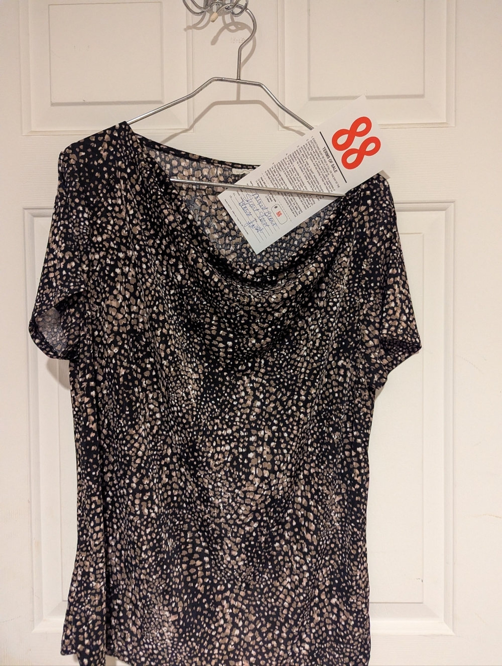 Lot 88 Mixed Brown Short Sleeve Blouse - Large